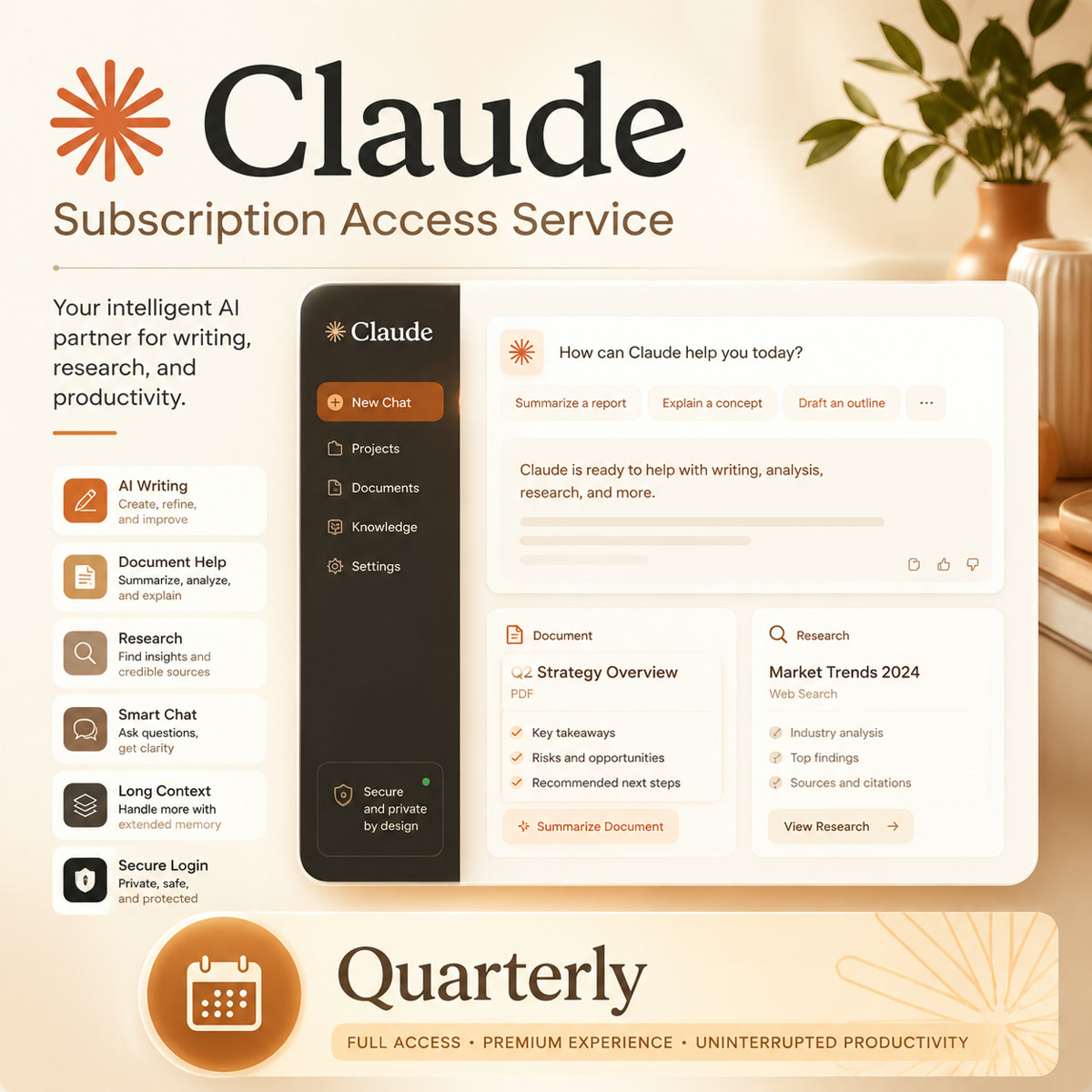 Claude subscription access service