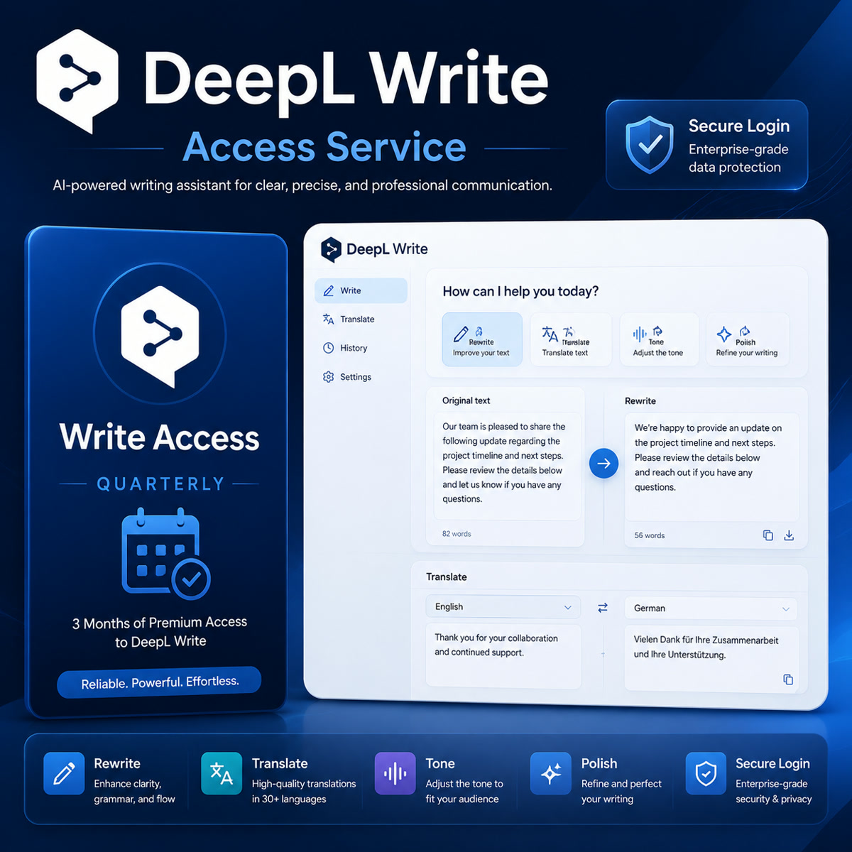 DeepL Write access service